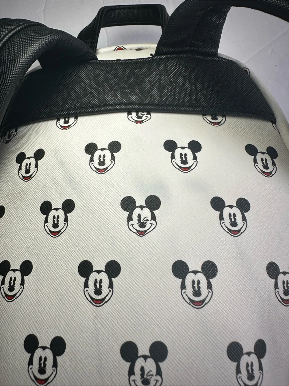 Loungefly Disney White & Black Mickey Mouse Faces Disney Parks Mini Backpack